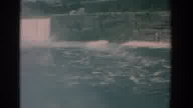 Yorktown Virginia (1958): Water Crashes Over Cliffs Or A Dam Into A Large Body Of