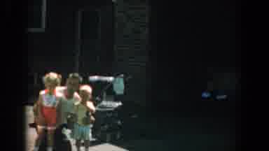 Yorktown Virginia (1958): Man With Two Toddlers On Concrete With Baby Carriage In