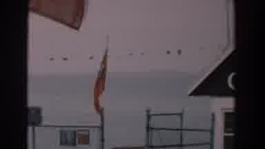 Yorktown Virginia (1958): A Flag Flies Near A Shoreline Building Overlooking The