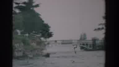 Yorktown Virginia (1958): Bridge On A Cloudy Day Where The River Passes Calmly