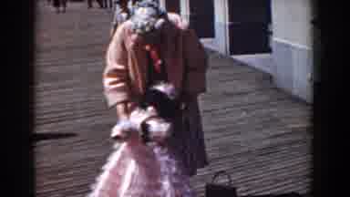 Yorktown Virginia (1958): Lady Showing Off Her Beautiful Dog Dressed As Ballerina