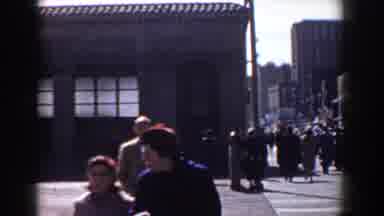 Yorktown Virginia (1958): People Are Walking On The Streets In A Busy Town