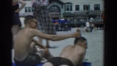 Yorktown Virginia (1958): People In Bathing Suits Play On Beach Enjoying Time In
