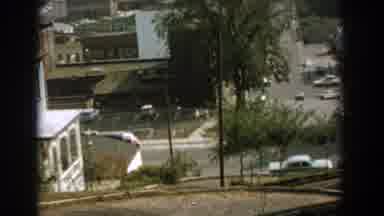 Florida (1959): Cars Running On Street Behind Trees And Buildings View From Above