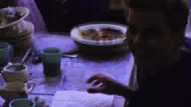 Paramus New Jersey (1959): Family Eating And An Old Man And Boy Getting Into A