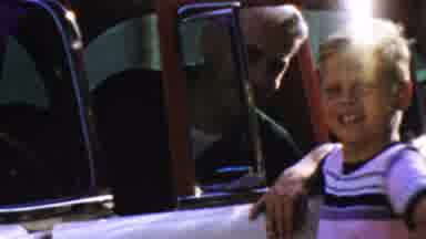 Paramus New Jersey (1959): Boy Dances In Front Of Car With Baseball Glove Man