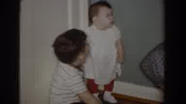 Bel Air Maryland (1960): Young Boy And Toddler In The Corner Of A Room