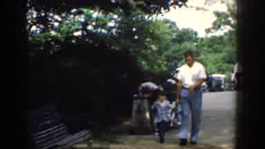 Bel Air Maryland (1960): A Father And His Son Walking On The Park During The Day