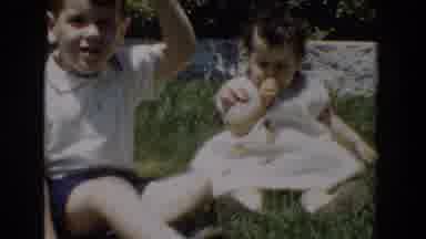 Bel Air Maryland (1960): Two Babies Play In The Garden