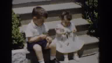 Bel Air Maryland (1960): Two Children And Both Are Different Ages Sitting On