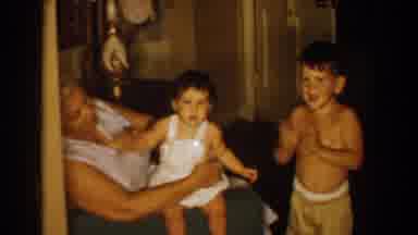 Bel Air Maryland (1960): Two Small Kids One Boy And A Little Girl Applauding And