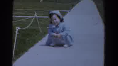 Bel Air Maryland (1960): Little Girl Walking Down The Sidewalk Towards Camera And