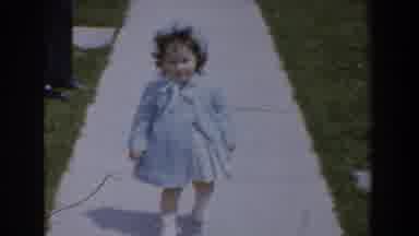 Bel Air Maryland (1960): Toddler And Adult Walking Down Sidewalk