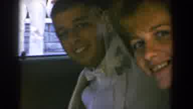 Bel Air Maryland (1960): Couple Smiles At Camera Through Car Open Car Window On A