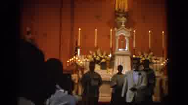 Bel Air Maryland (1960): Boy In White Suit Leaning At A Candlelit Altar And