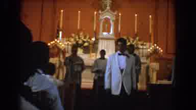 Bel Air Maryland (1960): Men In White Suits At Church Ceremony