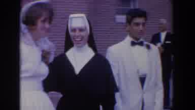 Bel Air Maryland (1960): Nun Taking Pictures With The Groom And The Bride Right