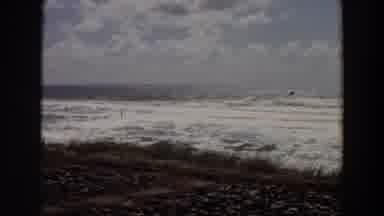 California (1964): Foamy Relaxing Waves Coming Into The Rugged Grassy Shore Line