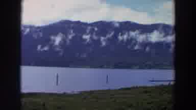 California (1964): View Of Mountains Clouds And Green Tree On A Clear Sunny Day