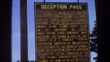 Washington (1964): Old Footage Of Deception Pass State Parks Sign Zooming Out