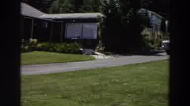 Washington (1964): Two Cars Parked Behind Each Other In Driveway Near Front Yard