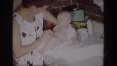 Fallston Maryland (1965): Baby Being Washed In The Sink By His Mum In The Xx