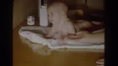 Fallston Maryland (1965): Naked Baby Is Seen Laying On Counter Top Being Cleaned