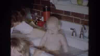 Fallston Maryland (1965): Mom Gives Her Newborn Baby A Bath