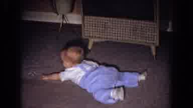 Fallston Maryland (1965): Baby In Overalls Searing How To Crawl And Sit Up