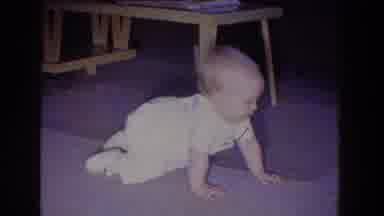 Fallston Maryland (1965): Baby Crawling Across The Floor To Play Games
