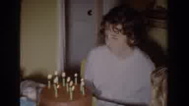 Fallston Maryland (1965): Adult Lighting Candles On A Chocolate Covered Birthday