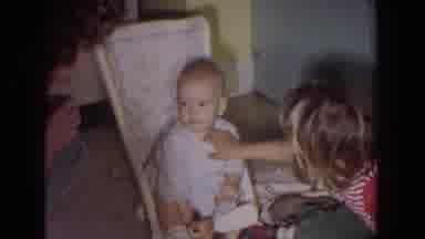 Fallston Maryland (1965): Home Movie Of Little Girl Giving A Cute Baby A Tickle