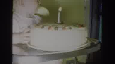 Fallston Maryland (1965): A Baby In A Yellow Highchair Smiles At A Birthday Cake