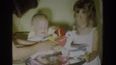 Fallston Maryland (1965): Small Family Shower Baby With Toys To See How Baby