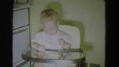 Fallston Maryland (1965): Video Of Child Sitting In High Chair Eating Some Food