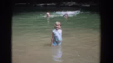 Fallston Maryland (1965): A Little Girl Is Having Fun In A Community Lake
