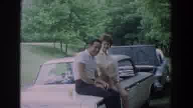 Fallston Maryland (1965): Happy Couple Sharing Home Video With Two Vintage Antique