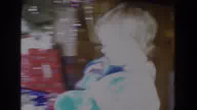 Fallston Maryland (1965): Parents Hand Present To Happy Child On Christmas In A