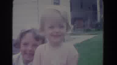 Fallston Maryland (1965): Souvenir Of Two Children Playing On The Patio
