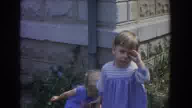FALLSTON MARYLAND-1965: Children Playing Outside Near Stone Wall