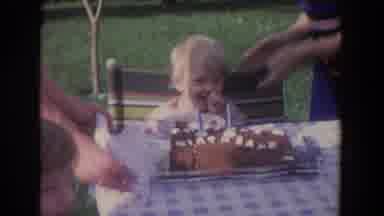 Fallston Maryland (1965): Cheerful Child With His Family Celebrating Birthday