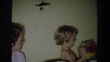 Fallston Maryland (1965): Blond Boy Opens His Birthday Present In-front Of Cake