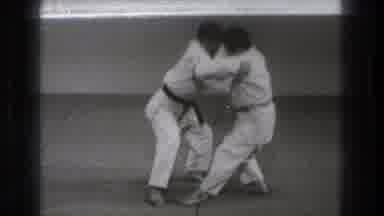 Tokyo Japan (1971): Two Men Wrestling In Karate Clothes In A Dojo
