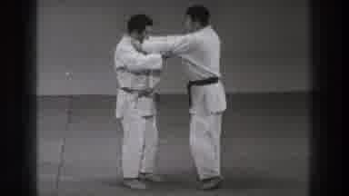 Tokyo Japan (1971): Two Martial Arts Fighters Barefoot White Kimonos Moving