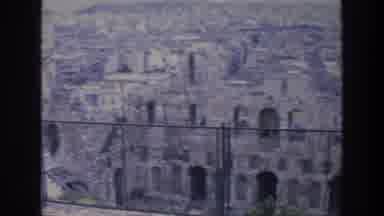ATHENS GREECE-1976: Touring Ancient Ruins With City View