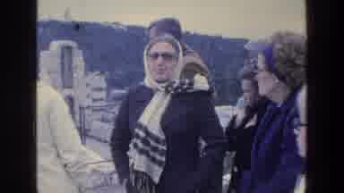 ATHENS GREECE-1976: Tourists Exploring Ancient Ruins And City Views