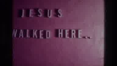 ATHENS GREECE-1976: Two Signs Read Jesus Walked Here Red Sign And He Is Coming