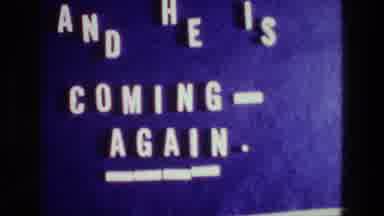 ATHENS GREECE-1976: And He Is Coming Again - Vintage 8mm Title Card