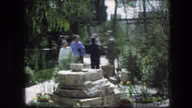 Garden Tomb Jerusalem Israel (1976): Woman Points And Walks Down A Paved Path With