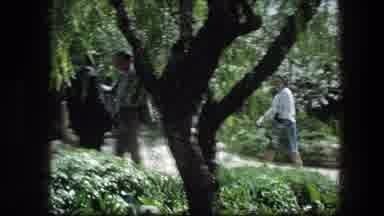 Garden Tomb Jerusalem Israel (1976): Woman Walks Through Garden At Formal Event As